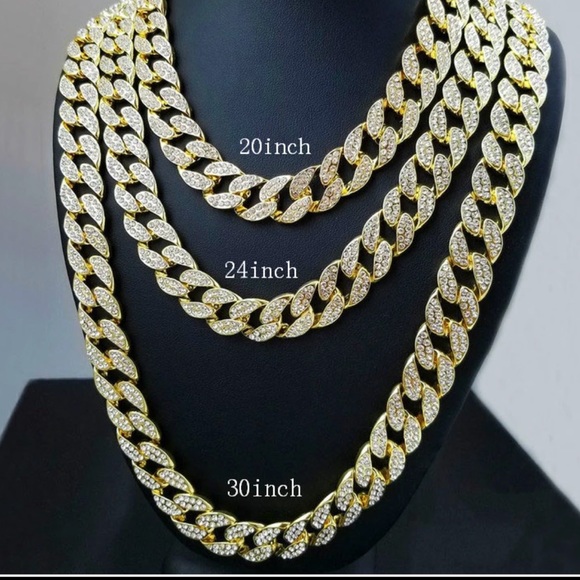 Cuban link diamond necklace - Picture 1 of 2